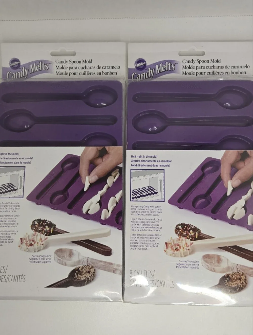 Wilton Candy Melts Candy Spoon Mold 8 Cavities, Set Of 2, 2115-0229 Silicone